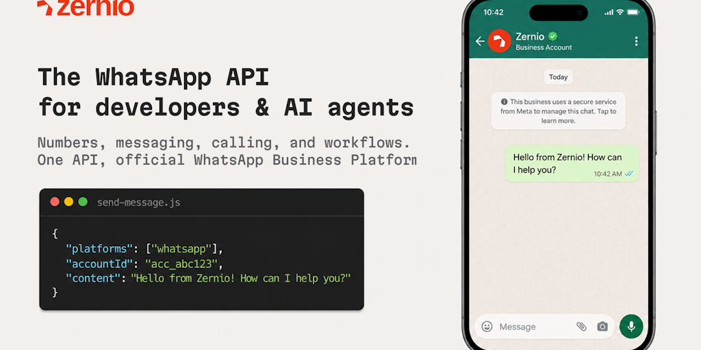 Imagem do artigo: Zernio WhatsApp API